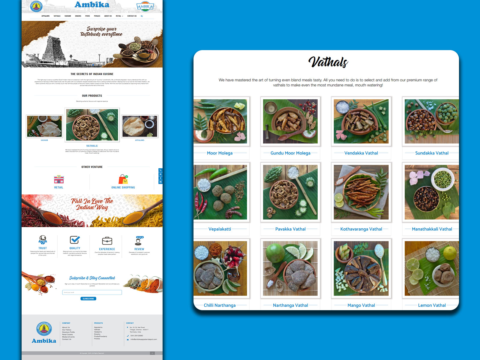 E-Commerce portal for food brand