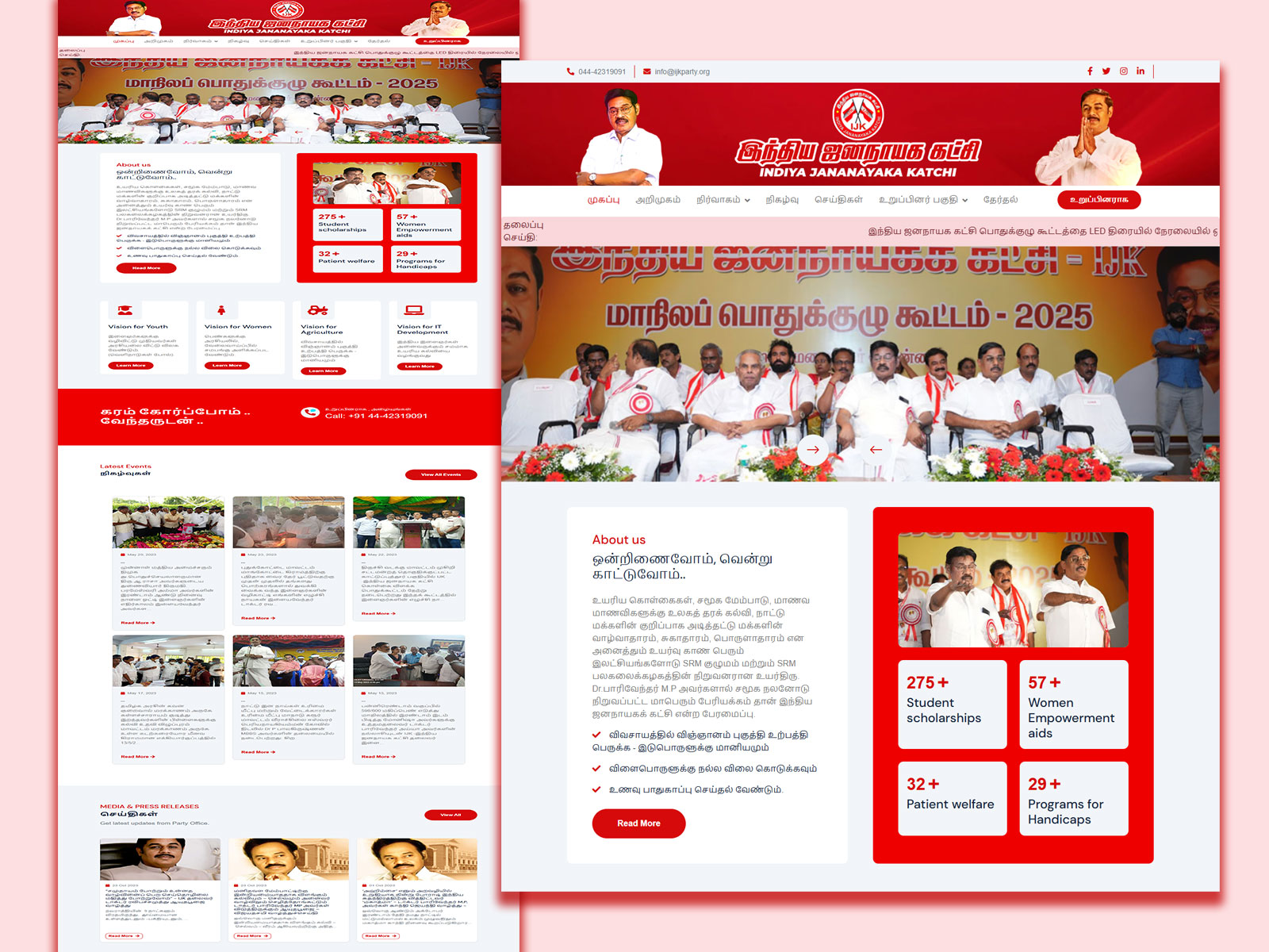 Web presence for Political party