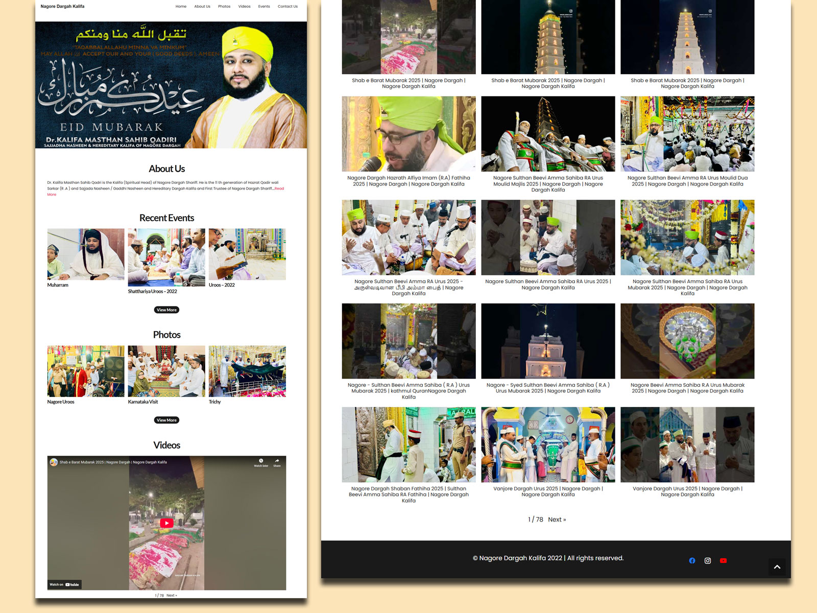 Website for Nagore Dargah Khalifa