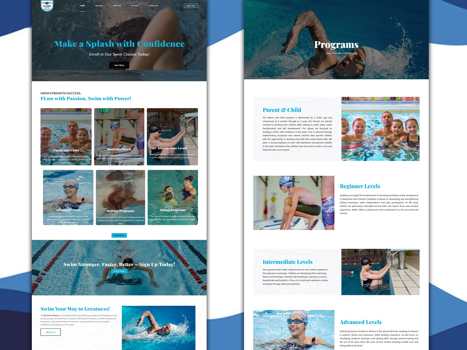 Website for Swim School
