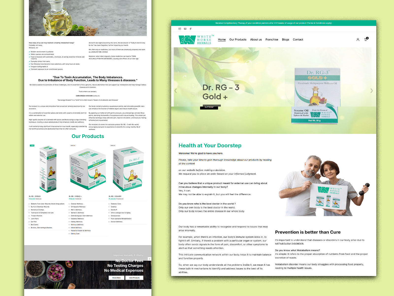 E – Commerce website for Herbal Store
